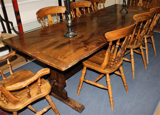 An elm refectory table L.246cm